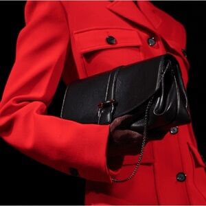 Anne Klein AK Black Genuine Leather Clutch